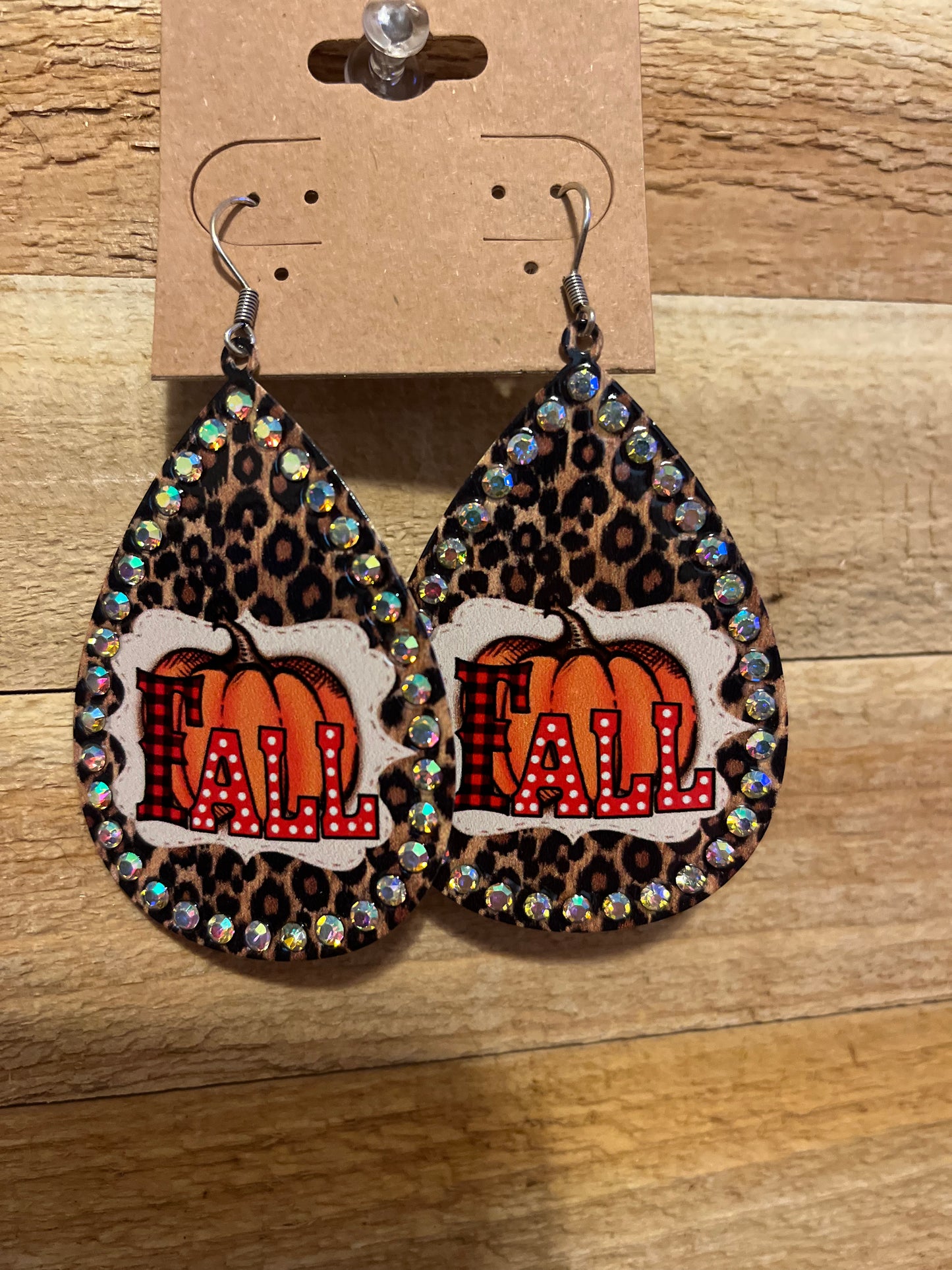 Fall leopard earrings